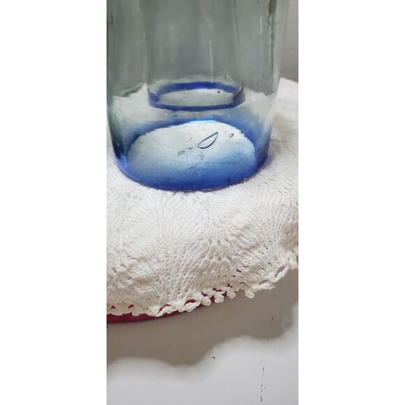 Hand Blown Mexican Glass Pitcher and 5 matching Glasses ~Merrari~ - Picture 9 of 14